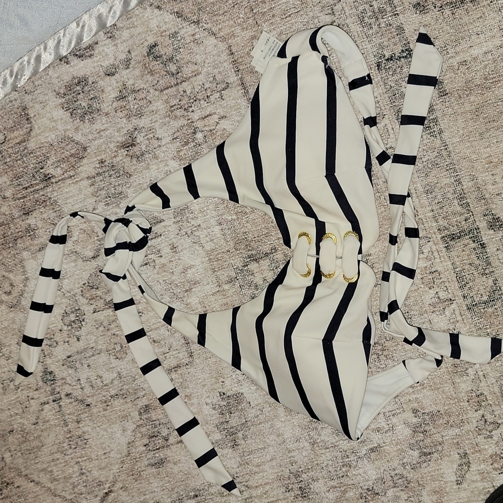 Striped bathing suit top